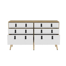 Organizador Huna, Macadamia y Blanco, con seis cajones diseño moderno