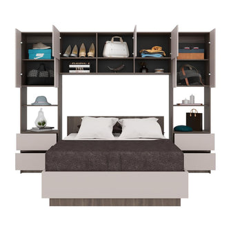 Cama con Closet Deni, Milan y Capri, incluye tendido de tablas y closet con  amplios espacios de almacenamiento