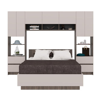 Cama con Closet Deni, Milan y Capri, incluye tendido de tablas y closet con  amplios espacios de almacenamiento