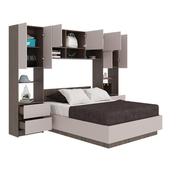 Cama con Closet Deni, Milan y Capri, incluye tendido de tablas y closet con  amplios espacios de almacenamiento