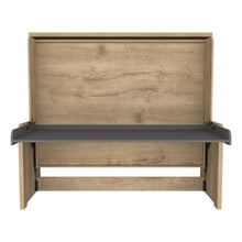 Cama Escritorio Multifuncional Kent, Macadamia y Plata Oscuro, diseñado para ahorrar espacio