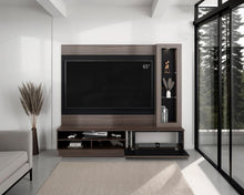 Centro de Entretenimiento Yakarta, Milan y Roble Natural, con Espacio Para Televisor para Hasta 65 Pulgadas y Varios Entrepaños