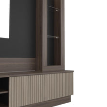 Centro de Entretenimiento Yakarta, Milan y Roble Natural, con Espacio Para Televisor para Hasta 65 Pulgadas y Varios Entrepaños