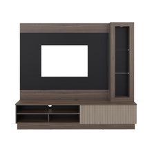 Centro de Entretenimiento Yakarta, Milan y Roble Natural, con Espacio Para Televisor para Hasta 65 Pulgadas y Varios Entrepaños