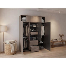Closet Montano 160, Avellana y Wengue, Con Tres Puertas