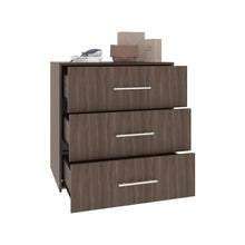 Organizador Montano, Avellana y Wengue, con tres cajones deslizable para guardar objetos personales