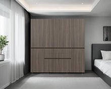 Closet Siruela 200, Milan y Wengue, con Cuatro Cajones, Ocho Puertas y Gran Capacidad de Almacenamiento