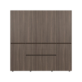 Closet Siruela 200, Milan y Wengue, con Cuatro Cajones, Ocho Puertas y Gran Capacidad de Almacenamiento