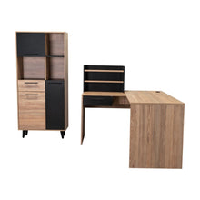 Combo Para Oficina Sandoval, Miel y Wengue, Incluye Escritorio y Biblioteca