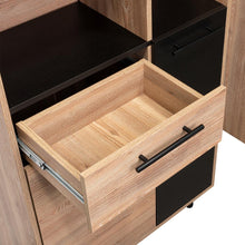 Combo Para Oficina Sandoval, Miel y Wengue, Incluye Escritorio y Biblioteca