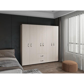 Closet Barin, Nevado y Blanco, con cuatro puertas abatibles