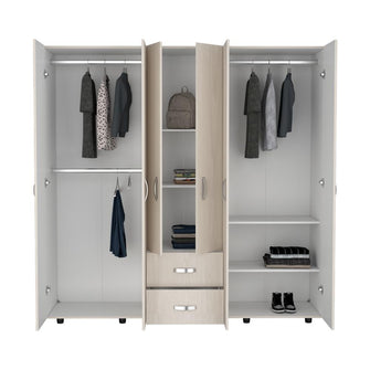 Closet Barin, Nevado y Blanco, con cuatro puertas abatibles