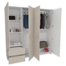 Closet Light 200, Nevado y Blanco, con amplios espacios de almacenamiento