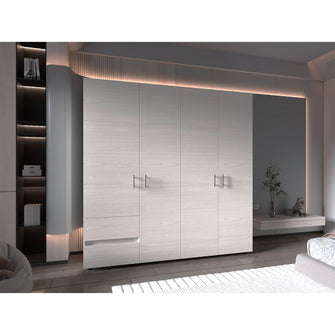 Closet Light 200, Nevado y Blanco, con amplios espacios de almacenamiento