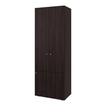 Closet Beico II, Nogal y Negro, con tres Puertas Abatibles y cuatro entrepaños ZF
