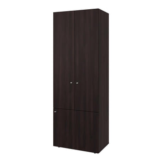 Closet Beico II, Nogal y Negro, con tres Puertas Abatibles y cuatro entrepaños ZF