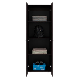 Closet Beico, Nogal y Negro, con dos Puertas Abatibles y cuatro entrepaños ZF