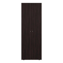 Closet Beico, Nogal y Negro, con dos Puertas Abatibles y un Tubo cromado ZF