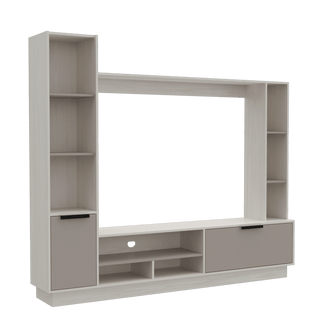 Mesa para Tv Marsel, Nevado y Plata Oscuro, Para Televisor para 60 Pulgadas