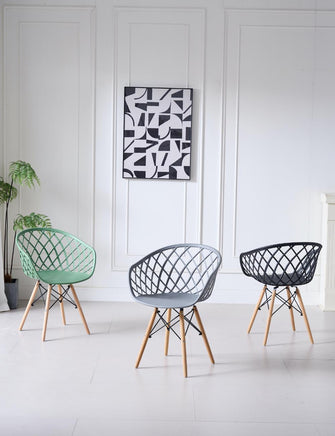 Combo Tres Silla Oasis con Brazos, Color Verde Olivo - Gris - Negro