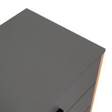 Organizador Giroa, Plata Oscuro y Fresno Europeo, con tres cajones para guardar ropa