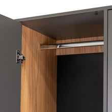 Closet Giroa, Plata Oscuro y Fresno Europeo, con dos puertas abatibles