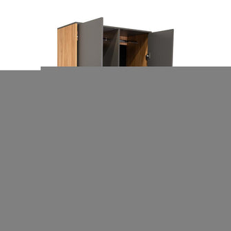 Closet Giroa, Plata Oscuro y Fresno Europeo, con dos puertas abatibles