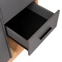 Closet Giroa, Plata Oscuro y Fresno Europeo, con dos puertas abatibles