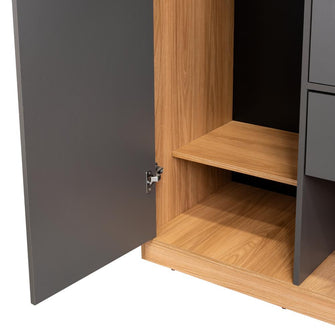 Closet Giroa, Plata Oscuro y Fresno Europeo, con dos puertas abatibles