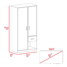 Closet Giroa, Plata Oscuro y Fresno Europeo, con dos puertas abatibles