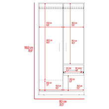 Closet Giroa, Plata Oscuro y Fresno Europeo, con dos puertas abatibles