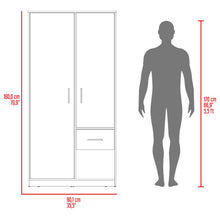 Closet Giroa, Plata Oscuro y Fresno Europeo, con dos puertas abatibles