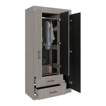 Closet Houston, Positano y Wengue, Con Tres Puertas Batientes y Dos Cajones Con Amplio Espacio De Almacenamiento