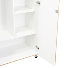 Closet Iker, Beige y Blanco, con Maletero y Rodachinas Para Su Fácil Desplazamiento