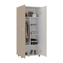 Closet Iker, Cartagena y Blanco, con Maletero y Rodachinas Para Su Fácil Desplazamiento