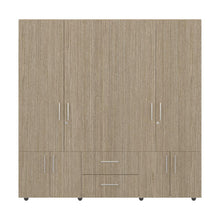 Closet Dallas, Cartagena y Blanco, con Ocho Puertas Abatibles y Dos Cajones Organizadores
