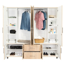 Closet Dallas, Beige y Blanco, con Ocho Puertas Abatibles y Dos Cajones Organizadores