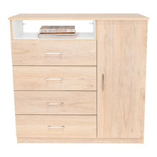 Organizador Barlovento, Beige y Blanco con Cuatro Cajones y una puerta