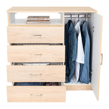 Organizador Barlovento, Beige y Blanco con Cuatro Cajones y una puerta