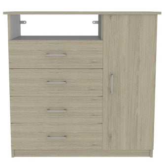 Organizador Barlovento, Beige y Blanco con Cuatro Cajones y una puerta X2