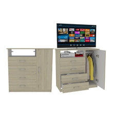 Organizador Barlovento, Beige y Blanco con Cuatro Cajones y una puerta X2