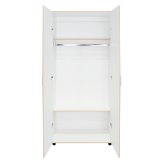 Closet Carlota, Beige y Blanco, con Dos Puertas Abatibles