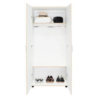 Closet Carlota, Beige y Blanco, con Dos Puertas Abatibles