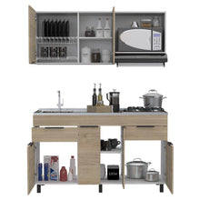 Cocina Integral Perla, Beige y Blanco, Incluye Mesón Izquierdo