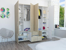 Closet Dallas, Beige y Blanco, con Ocho Puertas Abatibles y Dos Cajones Organizadores Fld