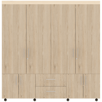 Closet Dallas, Beige y Blanco, con Ocho Puertas Abatibles y Dos Cajones Organizadores Fld