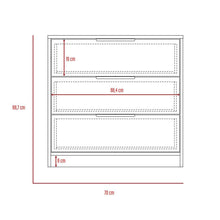 Organizador Wesley, Beige y Blanco, con tres cajones y Manijas Metálicas