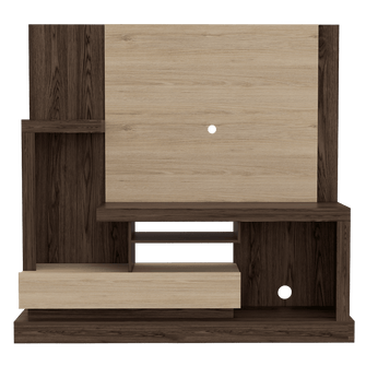 Mesa Para Tv Draven, Beige y Chocolate, con Espacio Para Televisor de Hasta 55 Pulgadas