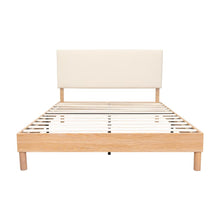 Cama Doble Sonia, Beige, con respaldo tapizado