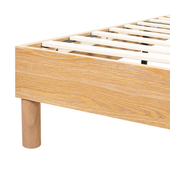 Cama Doble Sonia, Beige, con respaldo tapizado